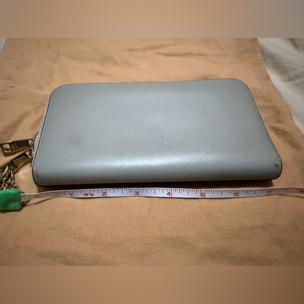 Chloe Light Gray and dark Navy Leather long Wallet - Picture 6 of 13